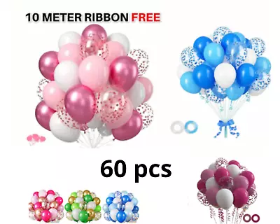 Latex BALOON BALLONS Helium BALLOONS Quality Party Birthday Wedding+ Free Ribbon • £6.90
