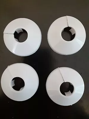 4 X RADIATOR 15mm Pipe Rings / Rose Collar / Cover - WHITE - Pack Of Four • £5.40