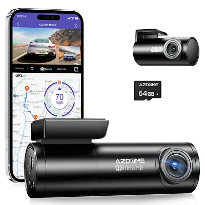 AZDOME Dual Dash Cam UHD 4K WIFI GPS Front Rear Car Dash Camera IR Night Vision • $108.99
