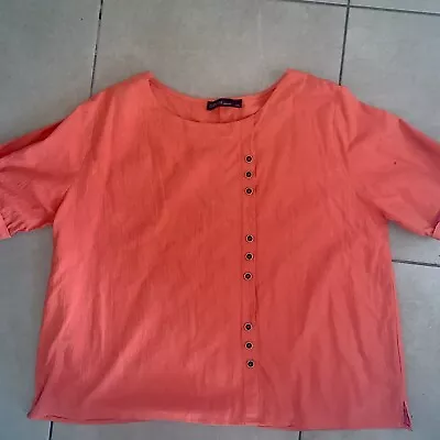 Zanzea Plus Size Top Suit 3xl 4xl 5xl Cotton Coral • $5