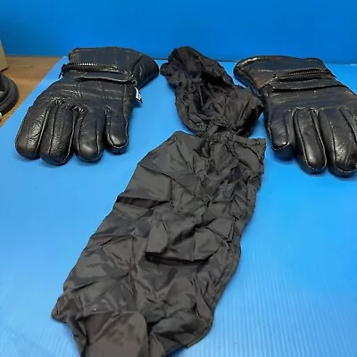 Insulated Gaunlet Motorcycle Gloves With Rain Covers XL • $40