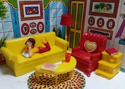  Marx Marxie Mansion Traditional Dollhouse Living Room Fits Renwal Ideal • $24.50