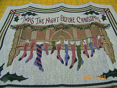 £9.37 • Buy ChristmasTapestry  Pillow Top Fabric Piece 14  X 18 T'was The Night Before Chris