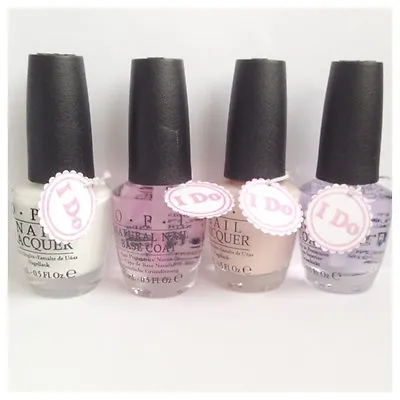 OPI French Manicure Nail Varnish Bridal Set Top Coat Bubble Bath & Alpine Snow! • £6.99