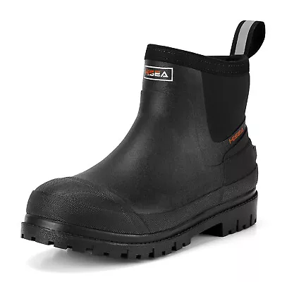 HISEA Men Chelsea Rain Boots Steel Shank Waterproof Ankle Safety Work Shoes Mud  • $46.99