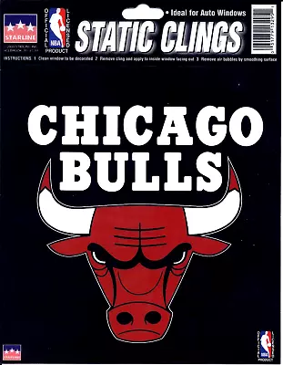 Chicago Bulls 6  Inch Logo Basketball Window Static Cling Starline NBA Jordan • $13.95