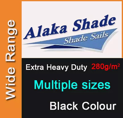 Extra Heavy Duty Shade Sail Shade Cloth Black Sun Triangle Square Rectangle Dark • $157.20