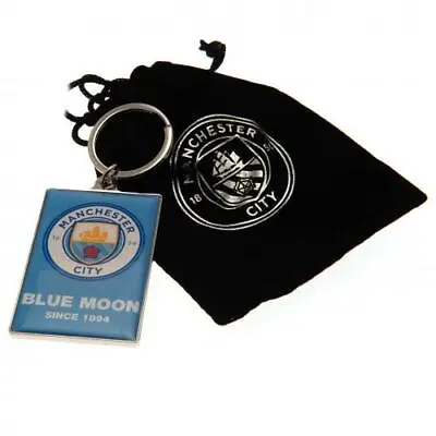 Manchester City F.C Deluxe Key Ring (Blue Moon Design) Inc Free Velvet Gift Bag • £6.31