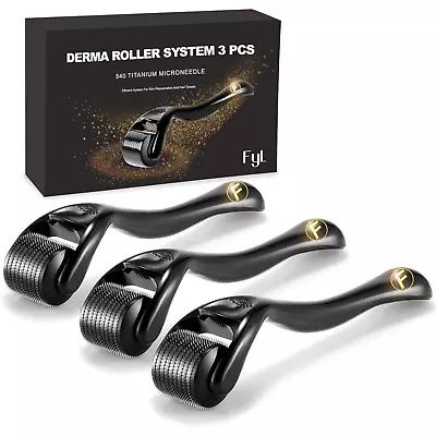 Derma Roller Beard Roller Microneedle FYL 3 Pack Derma Roller Kit (0.5mm/1.0mm/ • $24.55