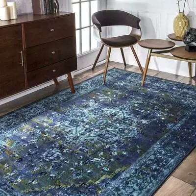 NuLOOM Overdyed Vintage Traditional Distressed Area Rug In Blue • $295.62