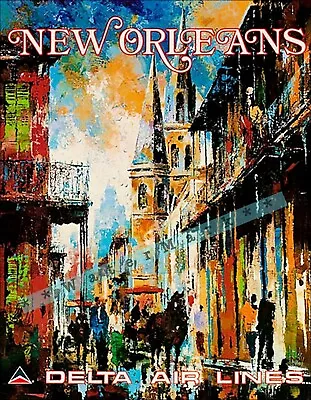 New Orleans Louisiana 1950 The Big Easy Travel Vintage Poster Print Retro Style • $26.89