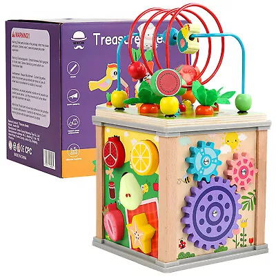 Toddlers Montessori Wooden Educational Toys Busy Treasure Chest For Kids Gifts • $21.99