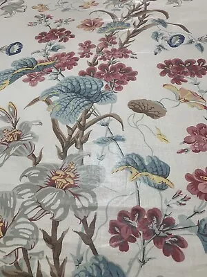 Vintage Colefax And Fowler Lilies And Geraniums Fabric - 7m - From 1980s • £145