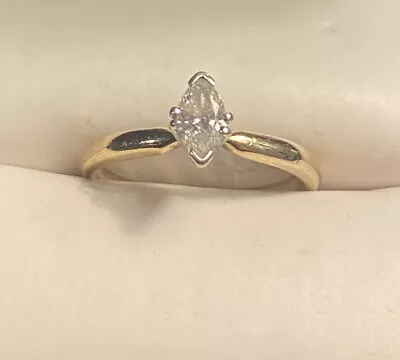 Diamond Engagement Ring Gold Marquis  . Gordon’s CERTIFIED IGI  Never Worn • $1200