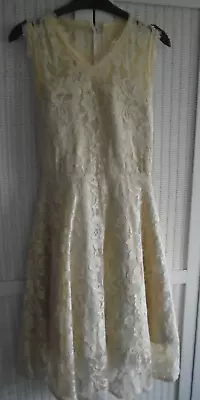 Size 8 New With Tags Champagne Lindy Bop Lace Retro Steam Punk Dress • $11.18