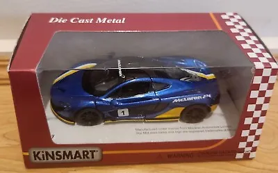 McLaren P1 Kinsmart Blue Pull Back & Go Metal Diecast Model Car • $34.99