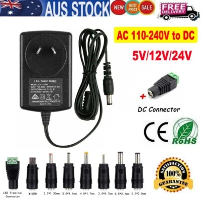 $3.79 • Buy AC 240V To DC 12V 5V 24V 1A 2A 3A Power Supply Transformer Adapter For LED Light