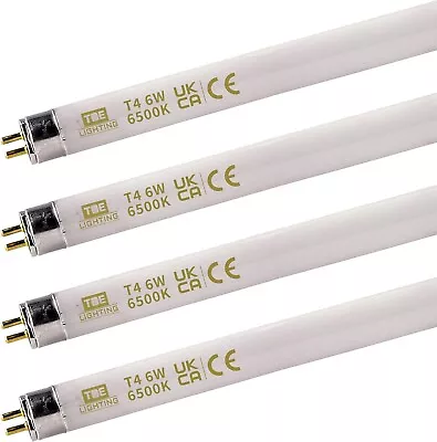 Pack Of 4 Fluorescent Tube Lamps 232mm CFL Bulbs T4 6w Day Light White 6500K • £15.95