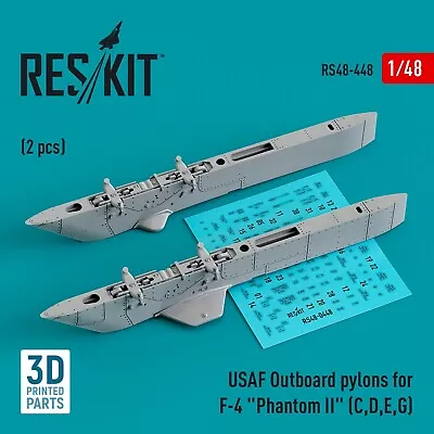 Reskit RS48-0448 1/48 USAF OUTBOARD PYLONS FOR F-4  PHANTOM II  (2 PCS) • £10.49