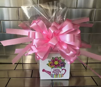 Mother's Day Gift Box-Basket Wrapped Pink Bow & Card & 1/2 Lb Candy Or Cookies • $8.75