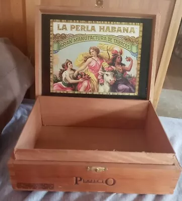 RARE La Perla Habana CEDAR Cigar Box Dominican Cuevas Y Hermanos- FREE Shipping  • $16.85