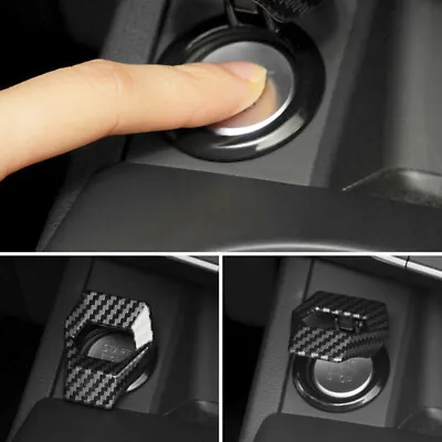 Carbon Fiber Car Engine Start Stop Push Button Ignition Switch Cover Trim Parts • $6.48