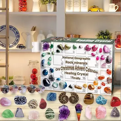 2024 Christmas Countdown 24 Days Advent Calendar Crystal Stone Blind Box Gift AU • $22.39