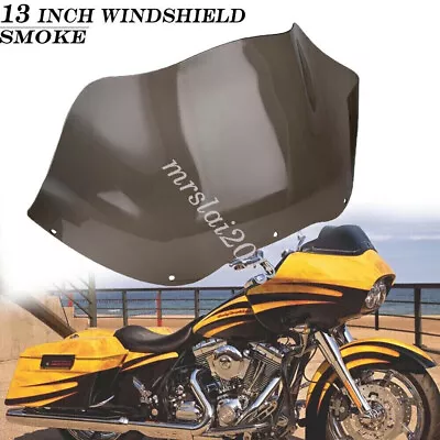 Smoke 13  Wave Windshield Windscreen For Harley Road Glide FLTR FLTRX 1998-2013 • $60.50