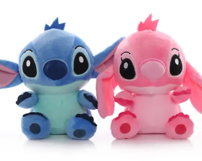 2PCS/SET New Disney Stitch & Angel Soft Plush Stuffed Toys Dolls Gifts 8 /20cm • $12.34