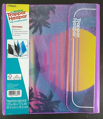 Mead Trapper Keeper Binder Outrun Sunset 1   2 Folders New With Tags  • $9.99