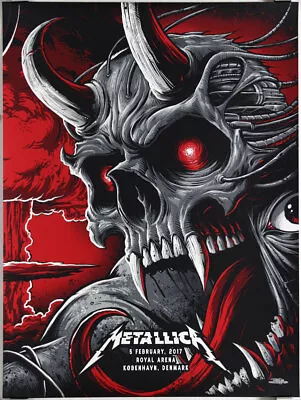 Metallica 2017 Royal Arena Copenhagen Denmark Poster Brandon Heart Signed #d • $199.99