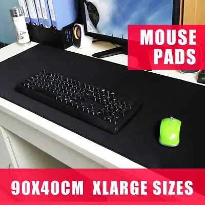 Ergonomic Gaming Mouse Pad Desk Mat Anti-slip Rubber Speed Mousepad Black90X40CM • $12.99