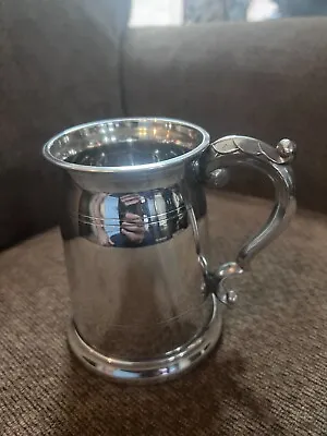 Vintage English Pewter Tankard Glass Bottom Mug Beer Stein Made In England • $26