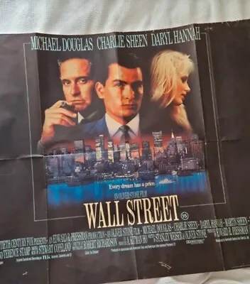 Original 1987 Wall Street Cinema Poster Quad • £50