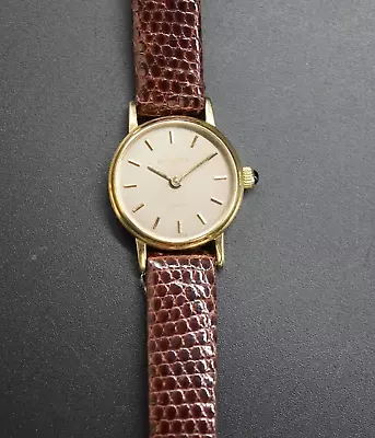 Vintage Bucherer 14k Quartz Swiss Leather Band Watch A73 • $548.29