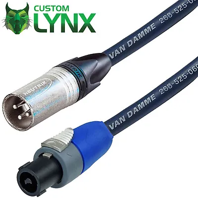 Van Damme Blue Speakon To Male XLR Cable-Neutrik Passive Loud Speaker Lead 2.5mm • £32.21