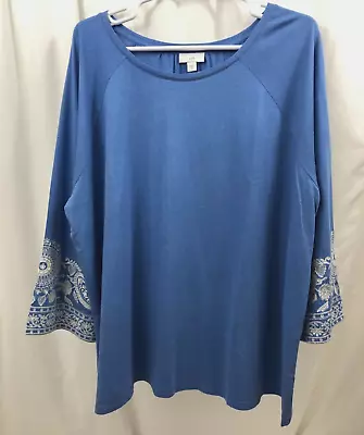 Women's J. Jill Embroidered Sleeve  Shirt 2X NWT • $28.99