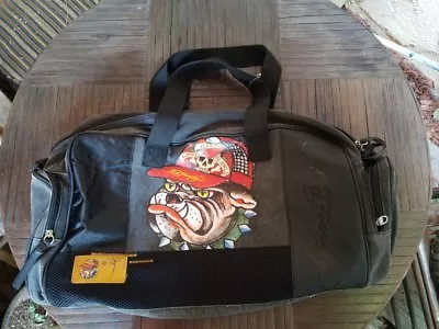 ED HARDY Canvas/Mesh Graphic Bulldog Love Kills Slowly Gym Duffel Bag  • $29.99