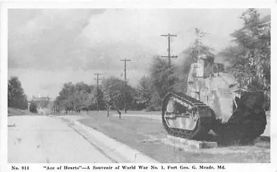 Tank WW I Monument Fort George Meade Maryland WWII Era Postcard • $6.45