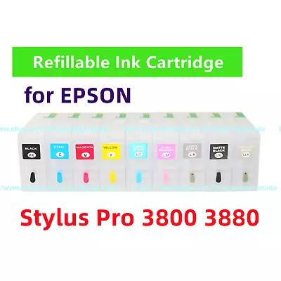 T580 580 Empty Refillable Ink Cartridge Kit For Stylus Pro 3800 3880 Printer * • $289.99