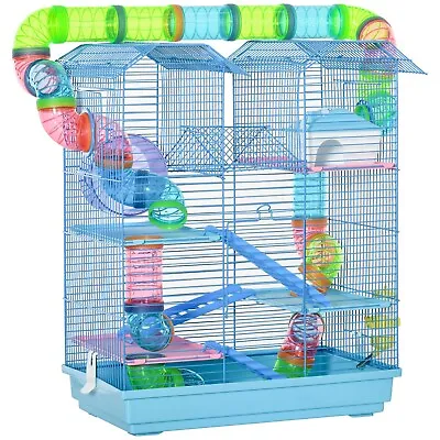 PawHut 5 Tiers Hamster Cage Animal Travel Carrier Habitat W/ Accessories • £37.99