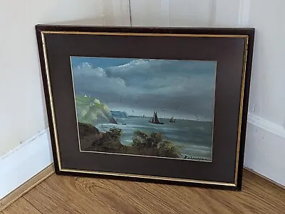 £17.95 • Buy Original Vintage Framed Seascape Sea Scenery Watercolour Painting SIGNED 