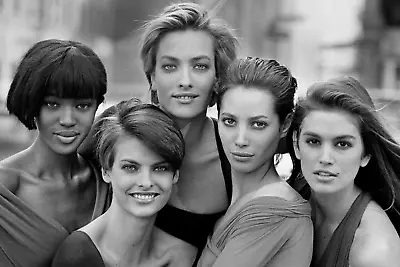 90s Supermodels In Black And White  16x24 24x36 Poster • $20