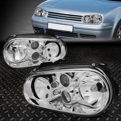 For 99-06 Vw Golf Cabrio Chrome Housing Headlight Headlamp W/ Projector Fog Lamp • $93.88