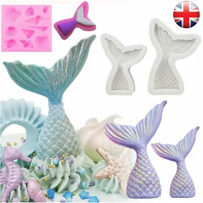 Fairy Mermaid Tail Silicone Chocolate Mould Cake Decor Icing Sugar Paste Mold • £2.99