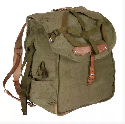 Original Romanian Army Bread Bag Military Vintage Olive Canvas Haversack Militar • $49.99