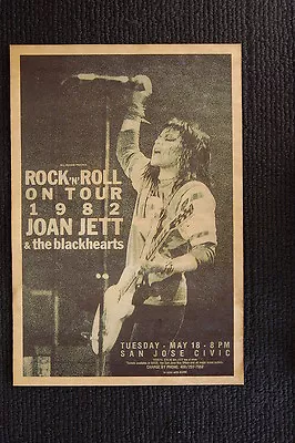 Joan Jett & The Blackhearts Poster 1982 San Jose Civic • $4.50