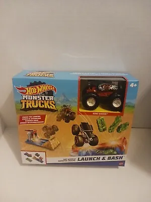 Hot Wheels Monster Trucks Launch & Bash Bone Shaker Playset - New In Box !! • $13