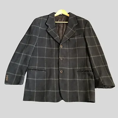 Vintage Emporio Armani Check Blazer Jacket Mens 44 Wool Suit  Hunting Country • £64.29