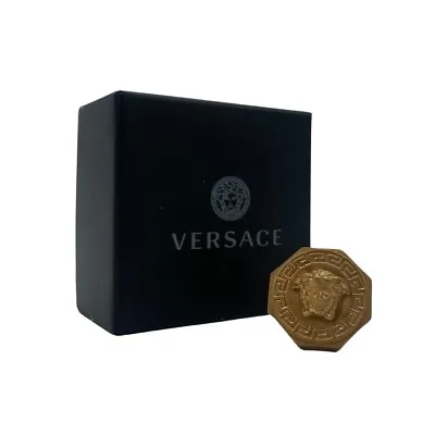 VERSACE Men's Greca & Medusa Head Gold Plated Ring SZ15 • $200